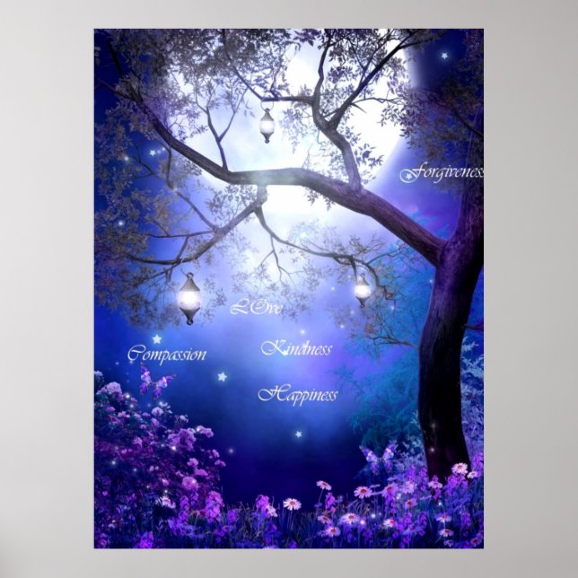Poster Jardin de mots chuchotant par l'amour guérisseur (Devant)