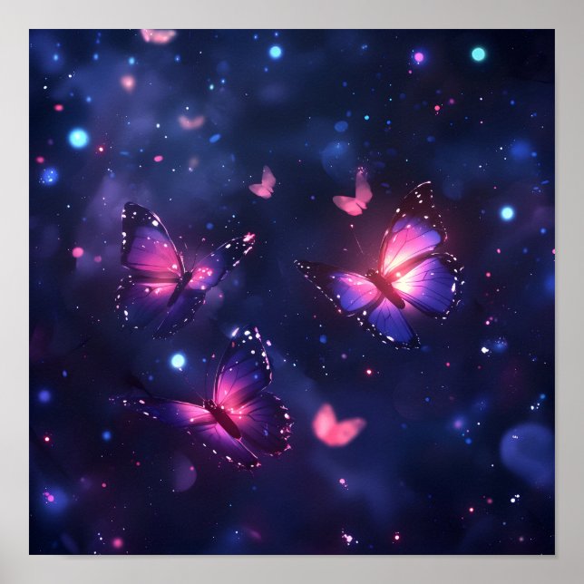 Poster Jardin de papillons nocturnes célestes (Devant)