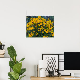 Poster Jardin de Rudbeckia à fleurs jaunes