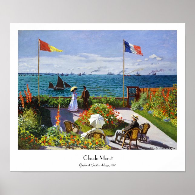 Poster Jardin de Sainte-Adresse, 1867 Claude Monet (Devant)