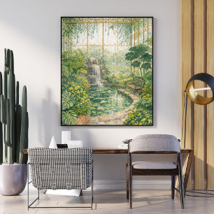 Poster jardin de serre tropical conservateur botanique