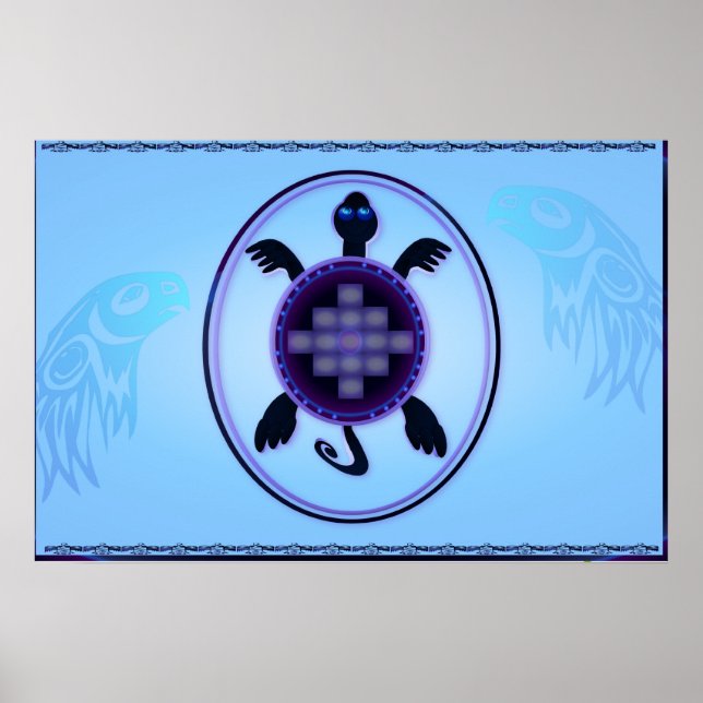 Poster Jardin de tortue courageux (Devant)