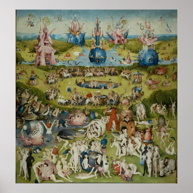 Poster Jardin des délices terrestres, 1490-1500 (Devant)