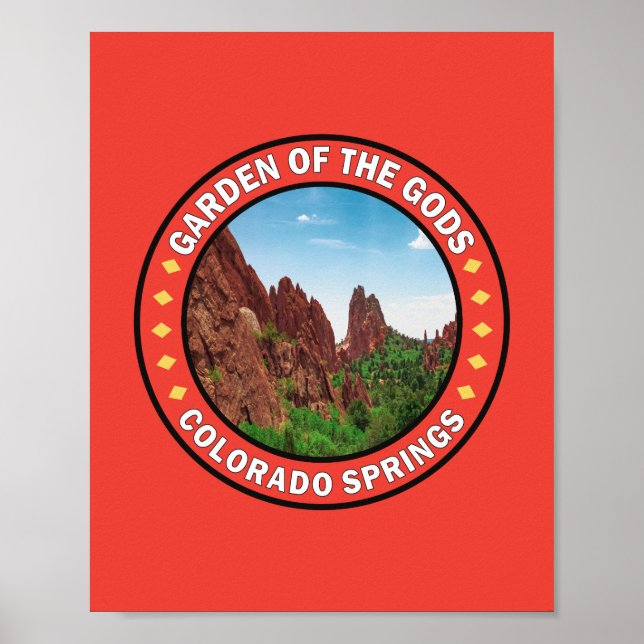 Poster Jardin des Dieux Colorado Springs Badge (Devant)