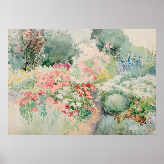 Poster Jardin des fleurs par Theodore Earl Butler (Devant)
