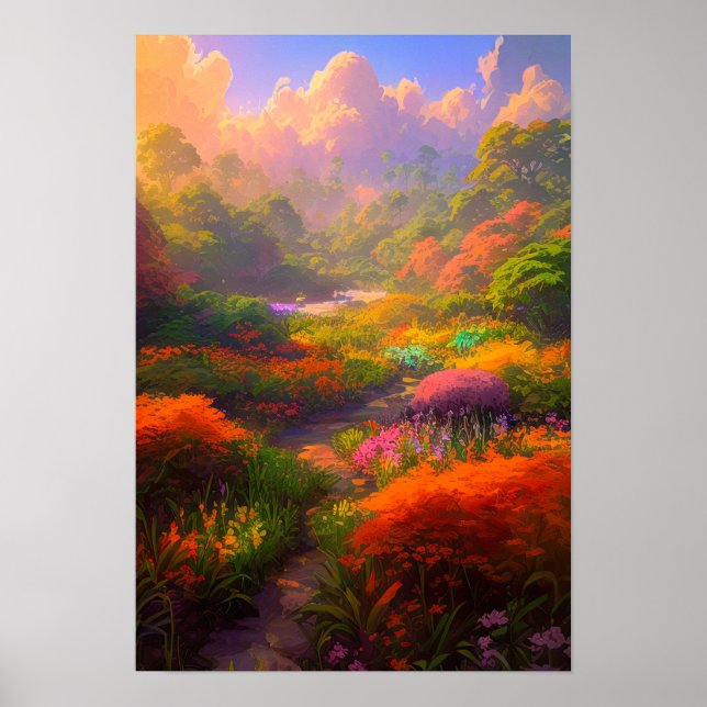 Poster Jardin du Soleil Cadre (Devant)