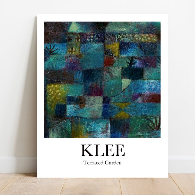 Poster Jardin en terrasse par Paul Klee (Klee's Terraced Garden: Geometric Dream - Museum-quality poster)