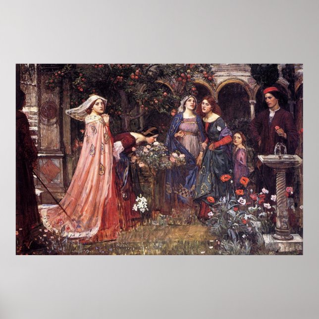 Poster Jardin enchanté par John William Waterhouse (Devant)