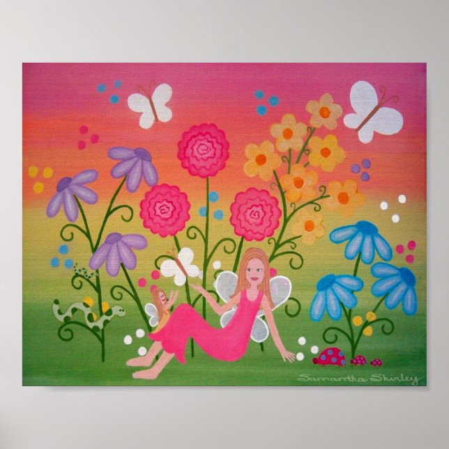 Poster Jardin Fairy - 8x10 Mère Fille Enfants Art (Devant)