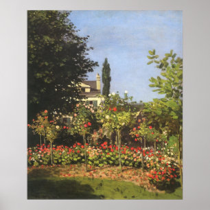 Poster Jardin fleuri à Sainte Adresse par Claude Monet