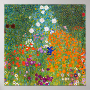 Poster Jardin fleuri Gustav Klimt