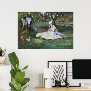 Poster Jardin français vintage famille Monet Manet Impres