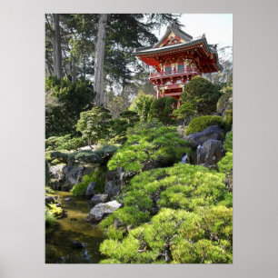 Poster Jardin japonais de thé Pagode - San Francisco