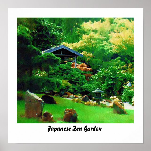 Poster Jardin japonais zen (Devant)
