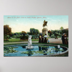 Poster Jardin public de Boston vue de Vénus au bain