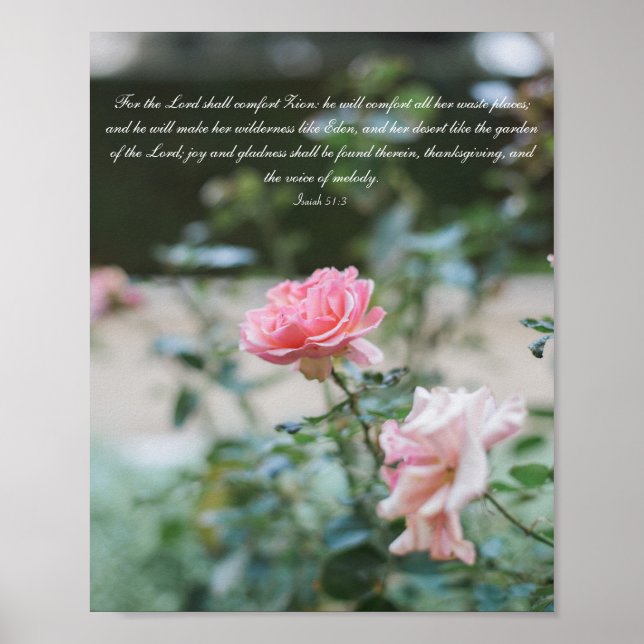 Poster Jardin rose Bible Verse (Devant)