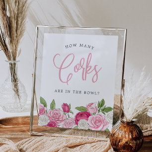 Poster Jardin Rosé "Combien de Corks" Jeu de devinettes