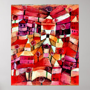 Poster Jardin rose de Paul Klee, célèbre abstrait coloré