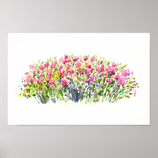 Poster Jardin Rose Pâle Aquarelle – Accent Floral
