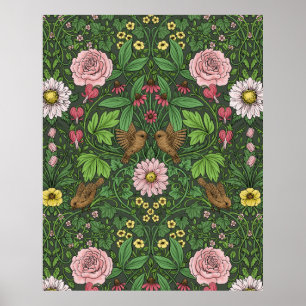 Poster Jardin sauvage en vert