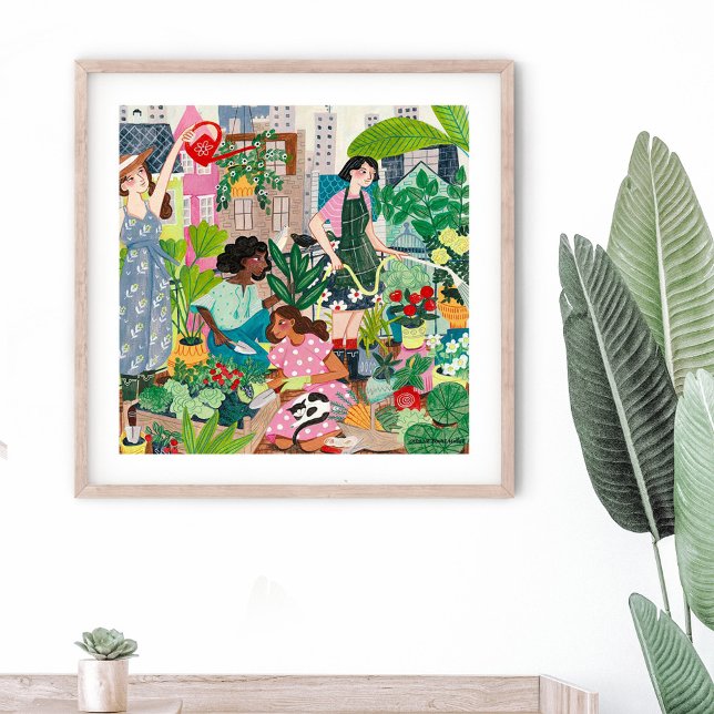 Poster Jardin sur le toit de la ville filles (Créateur téléchargé)