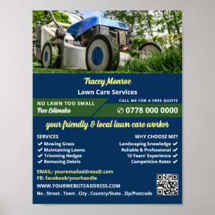 Poster Jardin - tondeuse, Services d'entretien de pelouse