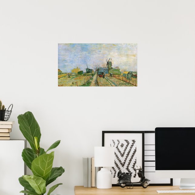 Poster Jardin végétal à Montmartre par Vincent van Gogh (Bureau à domicile)