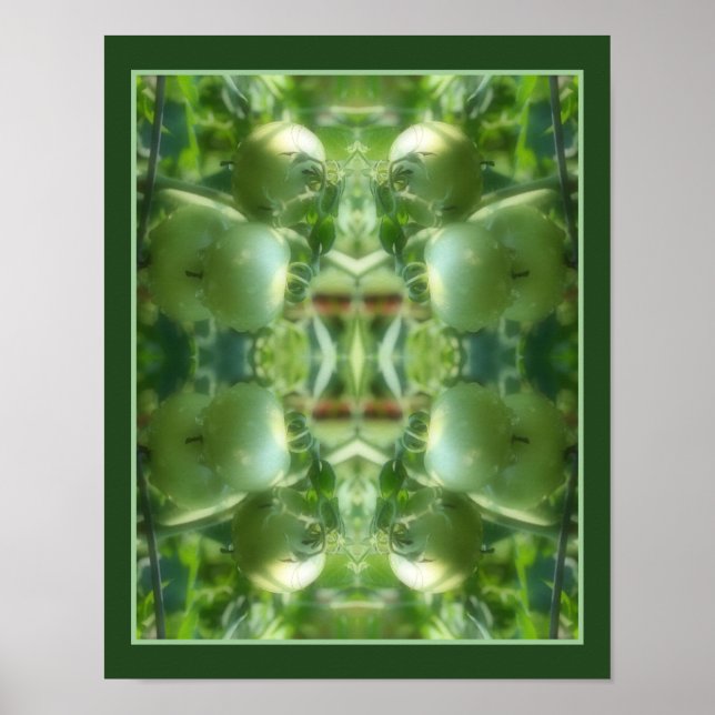 Poster Jardin vert Tomates Nature Abstraite (Devant)