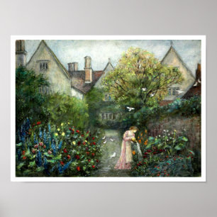 Poster Jardin vintage à Kelmscott Manor par M. Stillman