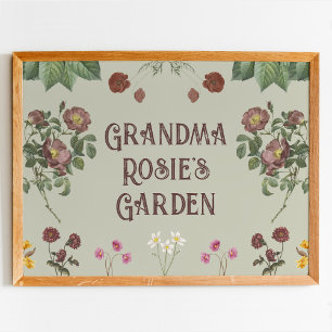 Poster Jardin vintage Floral Personnalisé