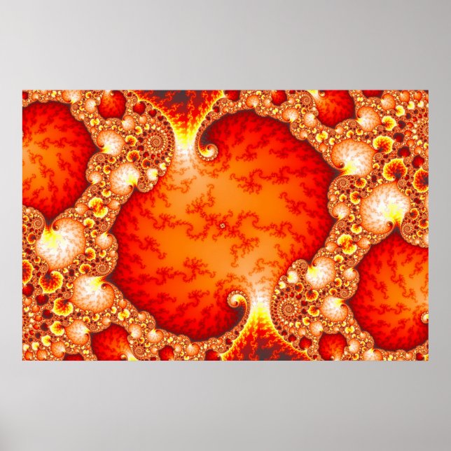 Poster Jardin volcanique - Art fractal (Devant)