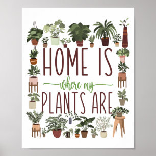 Poster Jardinage À Domicile Est Là Où Mes Plantes Sont