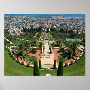 Poster Jardins Bahai à Haïfa, Israël