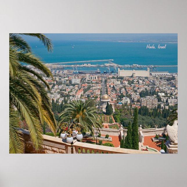 Poster Jardins Bahá'í de Haïfa (Devant)