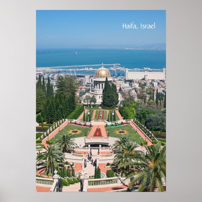 Poster Jardins Bahá'í de Haïfa (Devant)