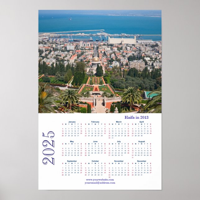 Poster Jardins bahá'ís, Haïfa en 2013, Israël  (Devant)