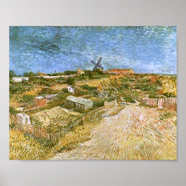 Poster Jardins de légumes à Montmartre Van Gogh Art (Devant)