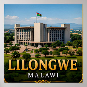 Poster Jardins de Lilongwe et esprit moderne du Malawi