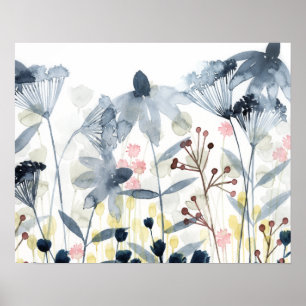 Poster Jardins stratifiés - Fleurs aquarelles