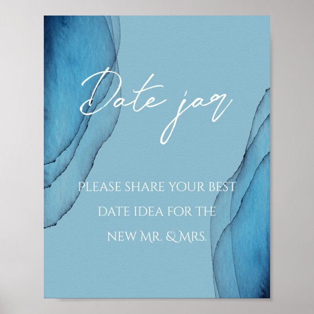 Poster Jarre de date bleu océan aquamarine shower de mari (Devant)