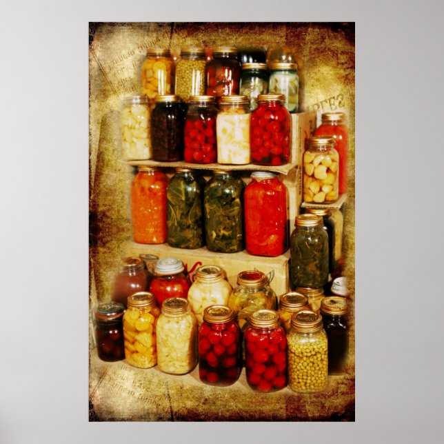 Poster Jarres de nourriture en conserve (Devant)