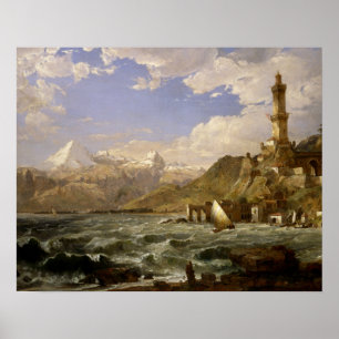 Poster Jasper Francis Cropsey - La Côte de Gênes