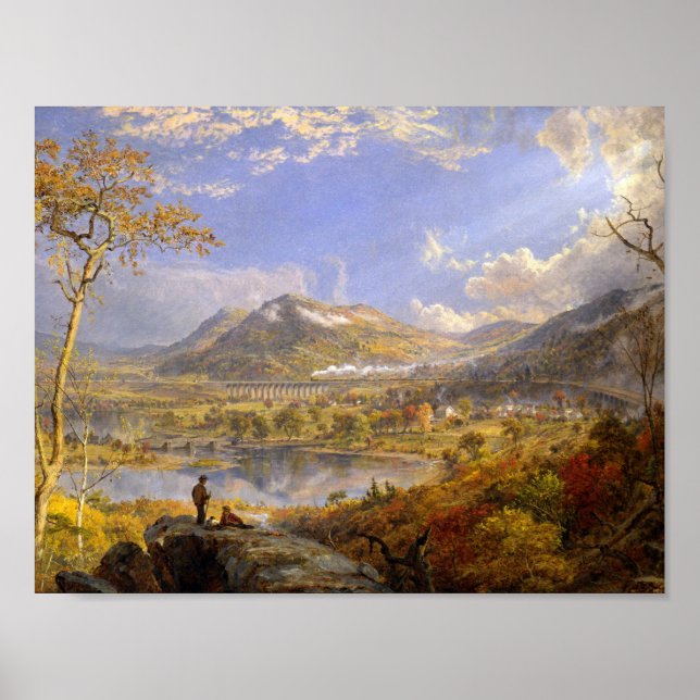 Poster Jasper Francis Cropsey - Viaduc de Starrucca (Devant)