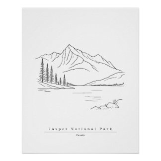 Poster Jasper National Park Canada Art en ligne minimalis