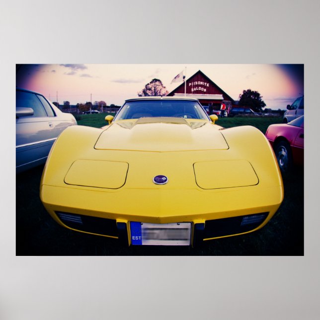 Poster Jaune 1977 Chevrolet Corvette (Devant)