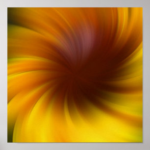 Poster Jaune Brown Whirlpool Art Abstrait