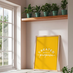 Poster Jaune Clair Élégant Citation Chrétienne