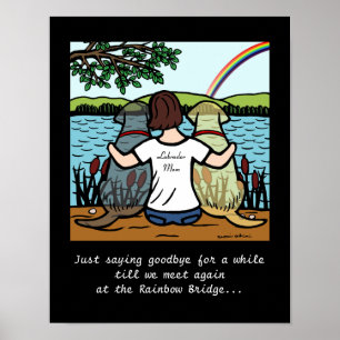 Poster Jaune et Noir Labrador Angles et maman Brunette