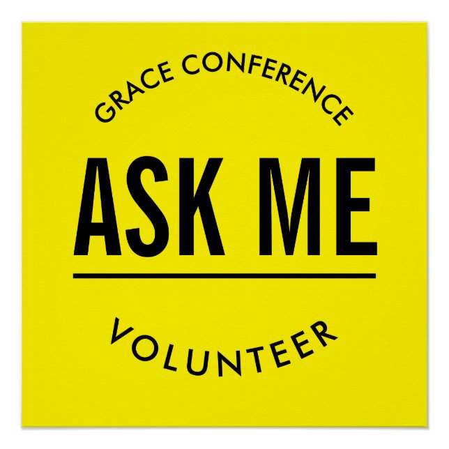 Poster Jaune et noir me demander bénévolement (Devant)