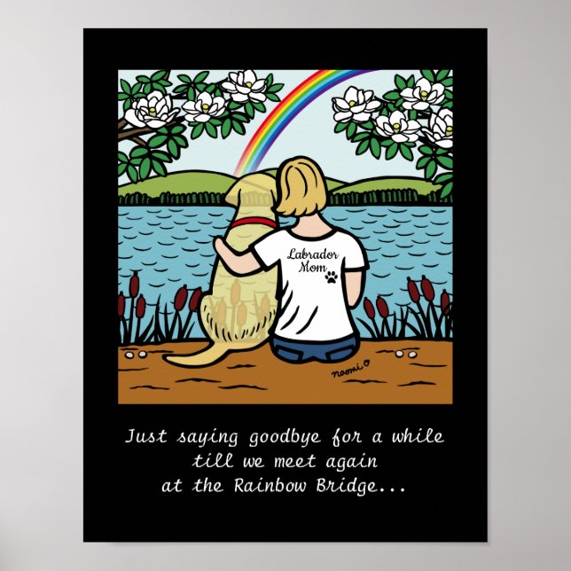 Poster jaune Labrador Angel et maman Blonde S (Devant)